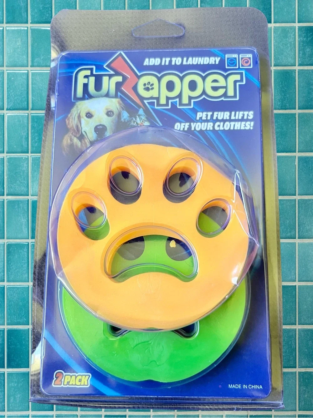 NWT 2 Pk FurZapper Pet & Lint Remover Silicone Reusable Hypoallergenic Laundry